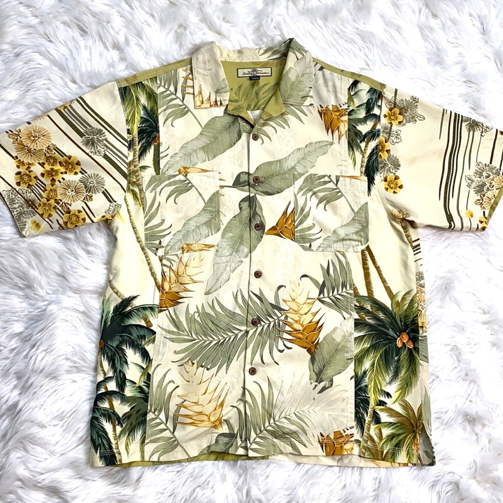 Tommy Bahama Silk Button Down Hawaiian Shirt
